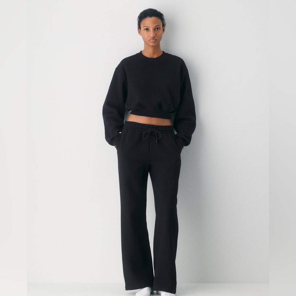 Aritzia Cozy Sweatfleece Perfect Crew Crop Sweatshirt